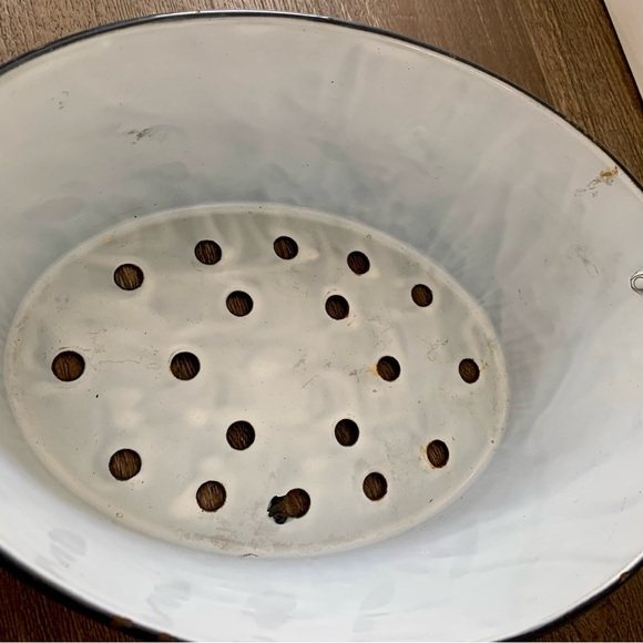 vintage large colander enamel Steel ( Stainless) - Picture 11 of 14